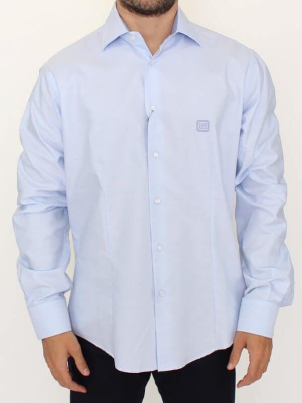 Cavalli Light blue cotton shirt