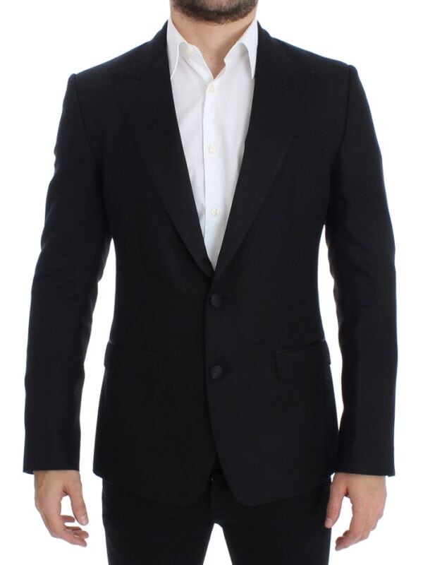 Dolce & Gabbana Black wool silk SICILIA blazer