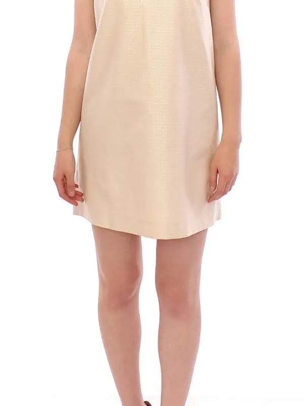 Andrea Incontri Beige Sleeveless Shift Mini Dress