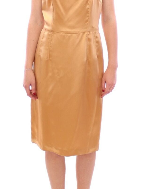 Dolce & Gabbana Bronze silk sheath dress