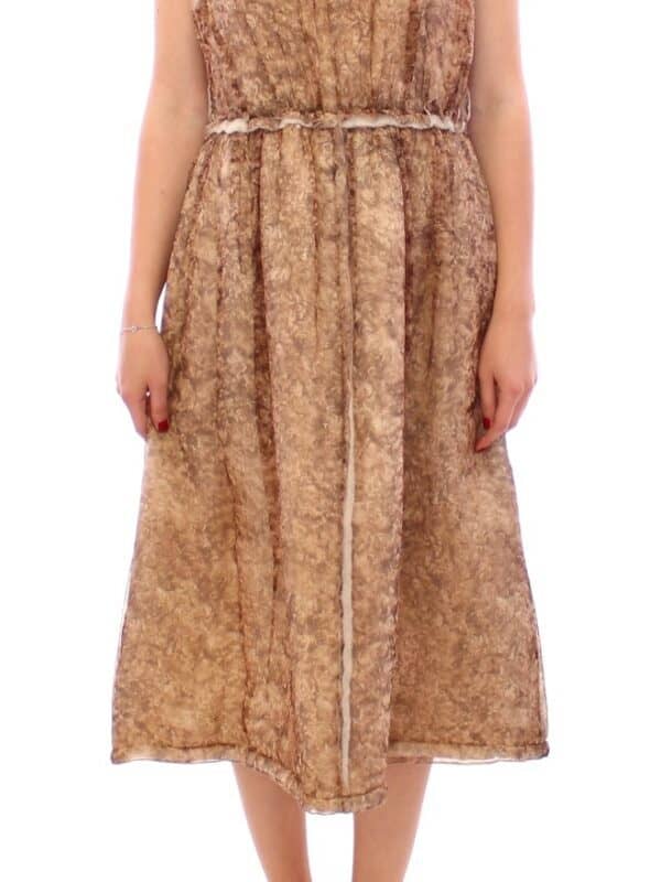 Dolce & Gabbana Brown sleeveless silk dress