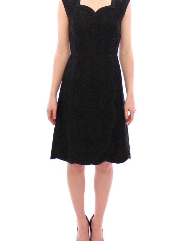 Dolce & Gabbana Black floral lace sicily runway dress