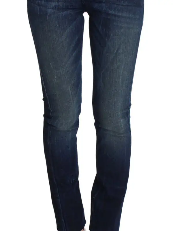 Costume National Blue Wash Cotton Slim Fit Skinny Jeans