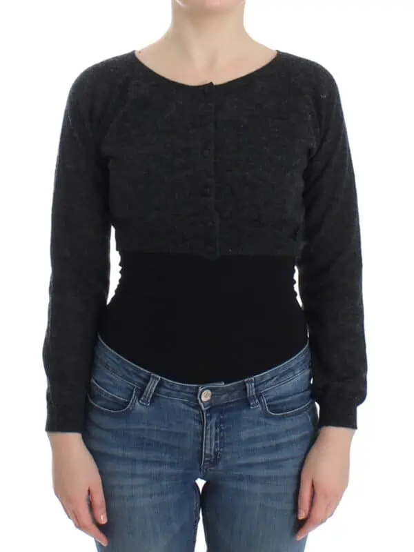 Ermanno Scervino Gray Knit Wool Cardigan Sweater