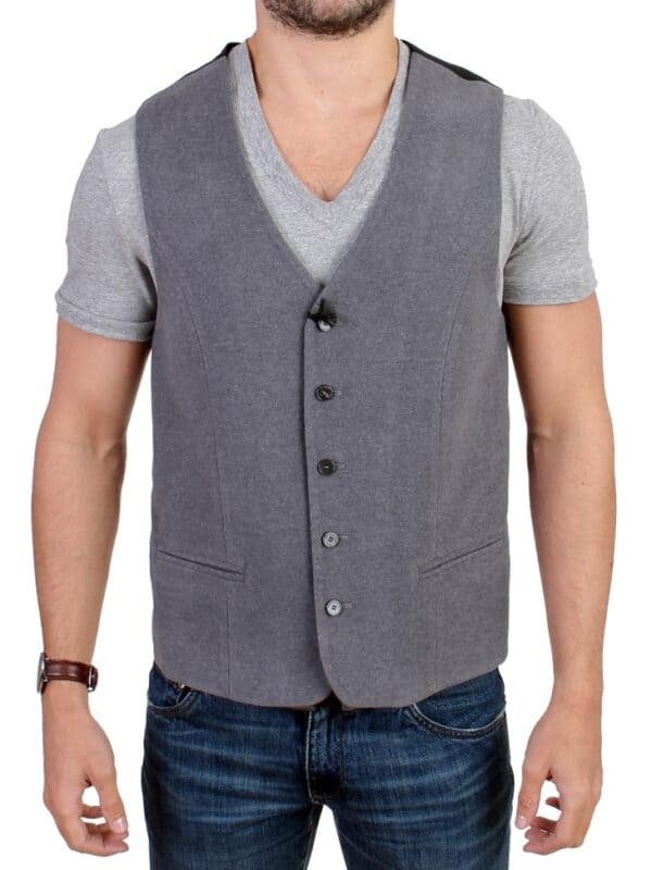 Costume National Gray cotton blend casual vest