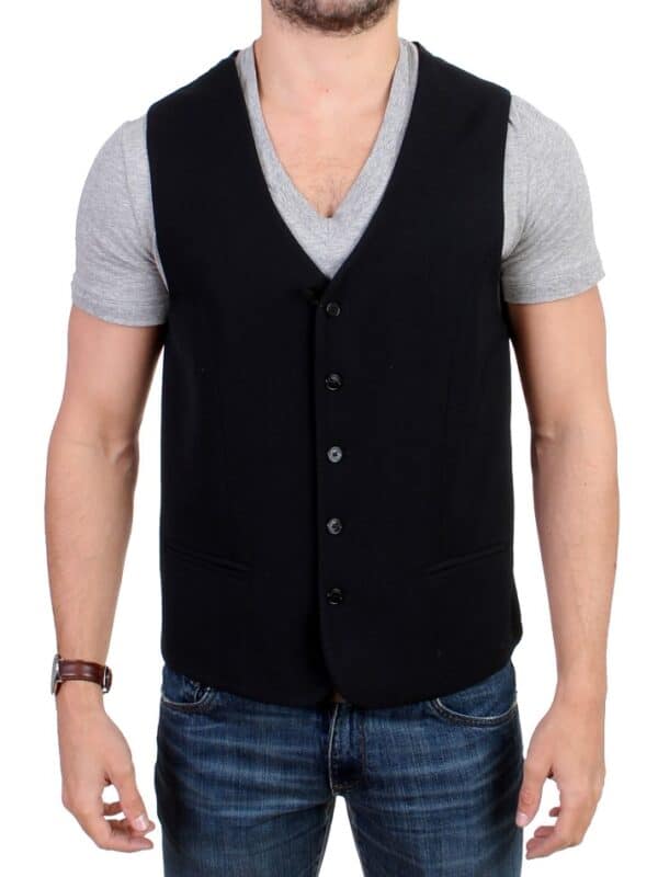 Costume National Black wool blend casual vest