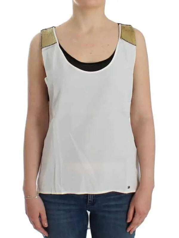 Costume National White sleeveless top