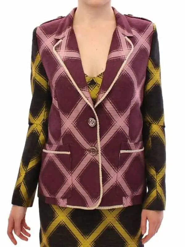 House of Holland Purple checkered blazer jacket