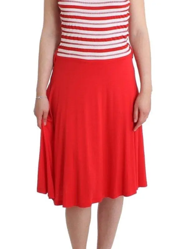 Roccobarocco Red striped jersey A-line dress