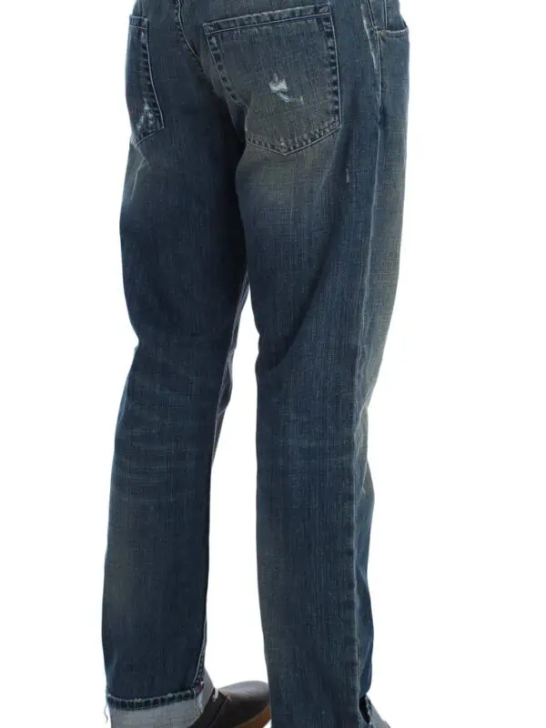 Acht Blue Wash Cotton Denim Regular Fit Jeans