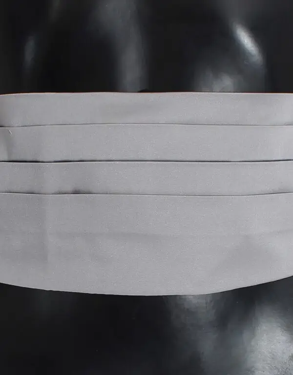 Dolce & Gabbana Gray Waist Belt Silk Cummerbund