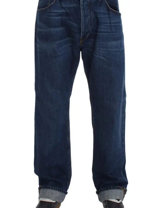 Acht Blue Wash Cotton Baggy Loose Fit Jeans