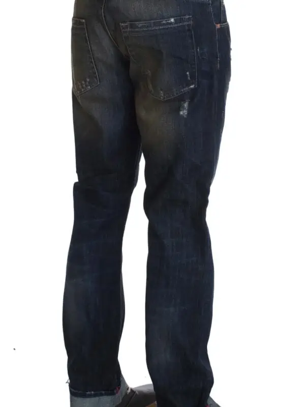 Acht Blue Wash Cotton Regular Straight Fit Jeans