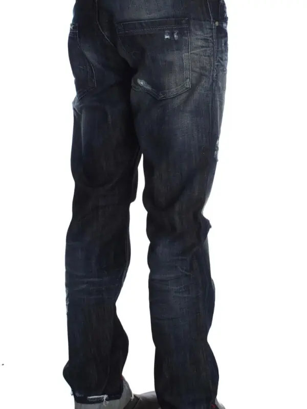 Acht Blue Cotton Regular Straight Fit Jeans