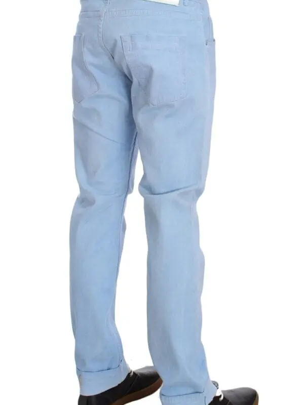 Acht Blue Cotton Stretch Low Waist Fit Jeans
