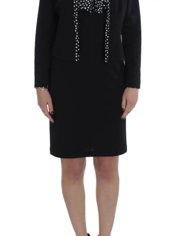 BENCIVENGA Black Stretch Sheath Dress & Sweater Set