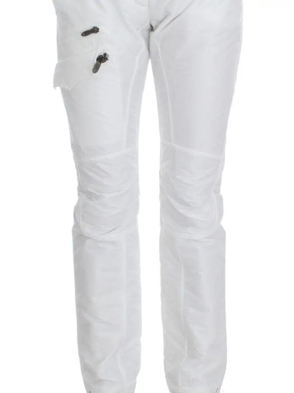 Ermanno Scervino Chic White Nylon Cargo Pants by Italian Designer
