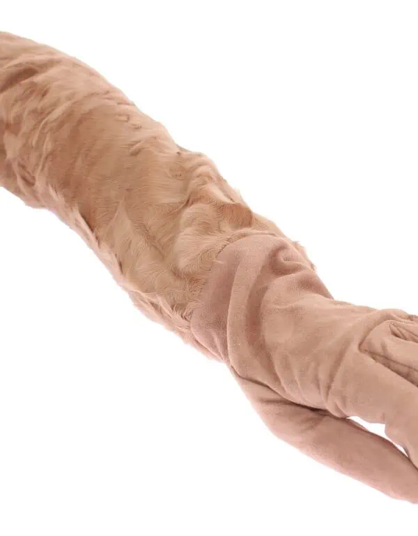 Dolce & Gabbana Beige Suede Xiangao Fur Elbow Gloves