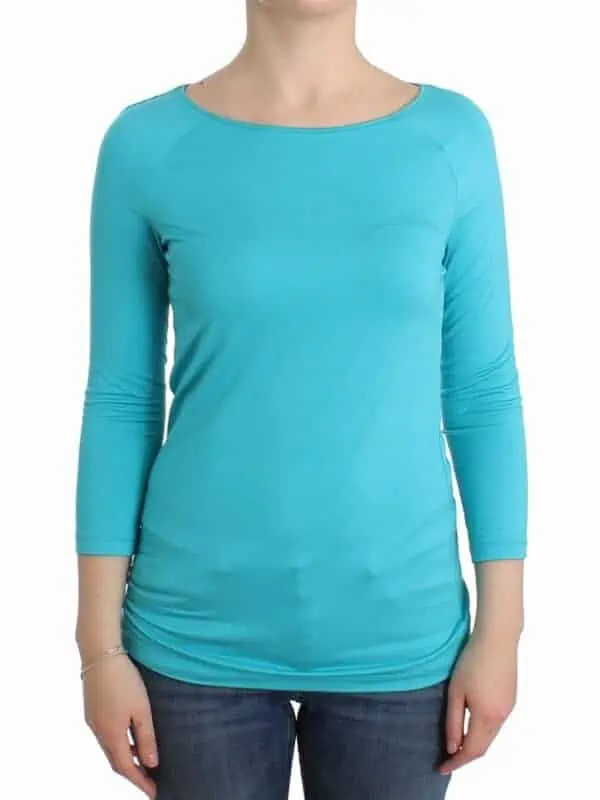 Ermanno Scervino Lingerie Blue Top Blouse Jumper Modal Solid