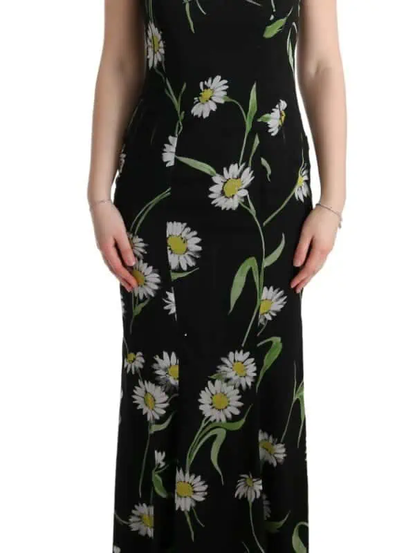 Dolce & Gabbana Sunflower Silk Stretch Sheath Dress