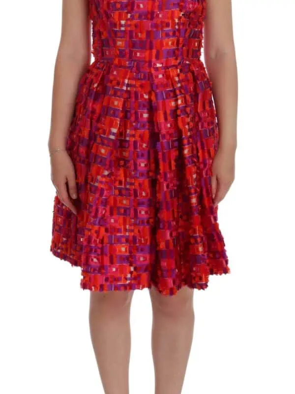 Dolce & Gabbana Pink Patterned A-line Above Knees Dress