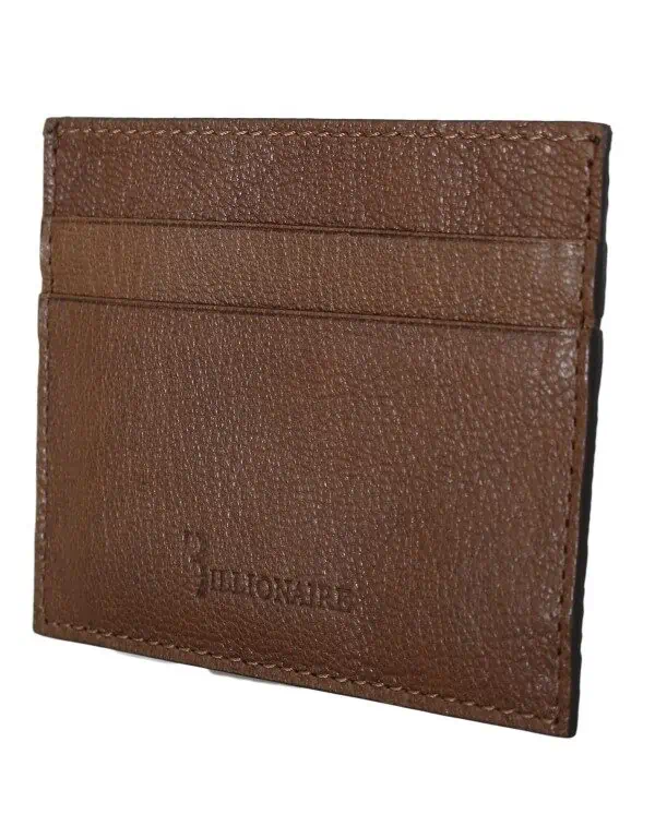 Billionaire Italian Couture Brown Leather Cardholder Wallet