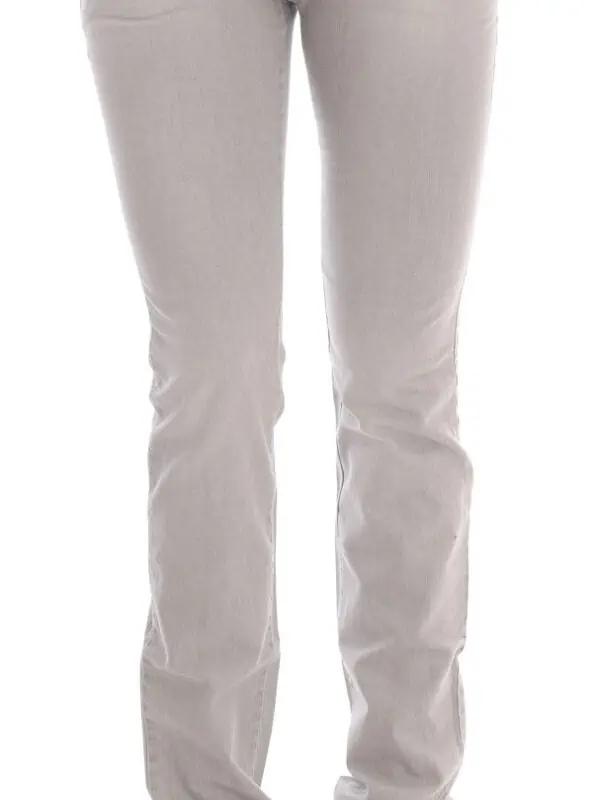 Costume National Gray Wash Cotton Slim Jeans
