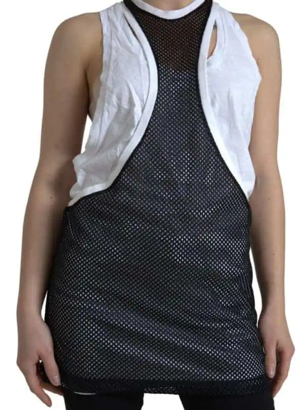 Dsquared² Black White Crewneck Sleeveless Tank Top