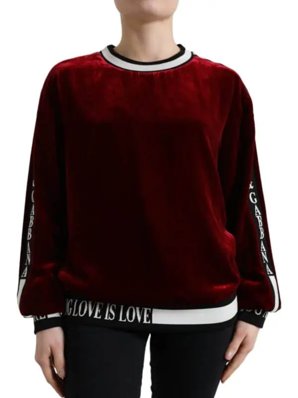 Dolce & Gabbana Elegant Bordeaux Silk-Blend Sweater