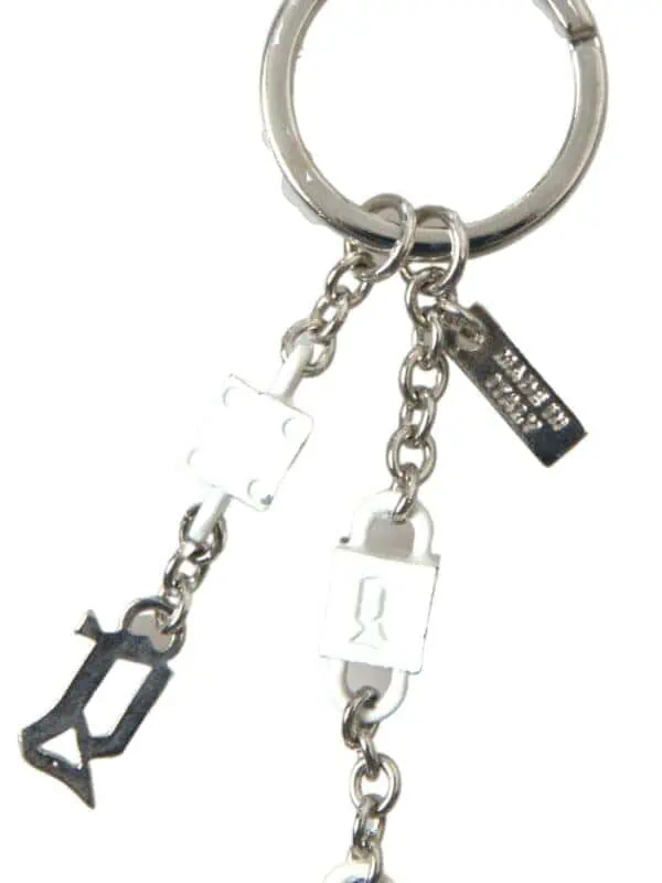 Dolce & Gabbana Silver Tone Metal DG Logo Engraved Keyring Keychain