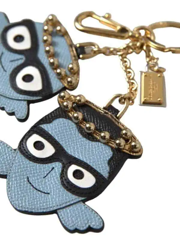 Dolce & Gabbana Blue Angel Leather Dominico Stefano Keyring Keychain
