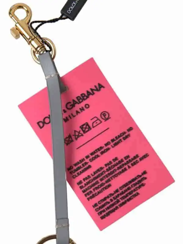 Dolce & Gabbana Pink Silicone DG Logo Gold Brass Keyring Women Keychain