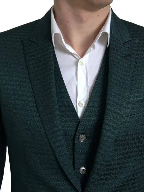 Dolce & Gabbana Green 3 Piece Single Breasted MARTINI Suit