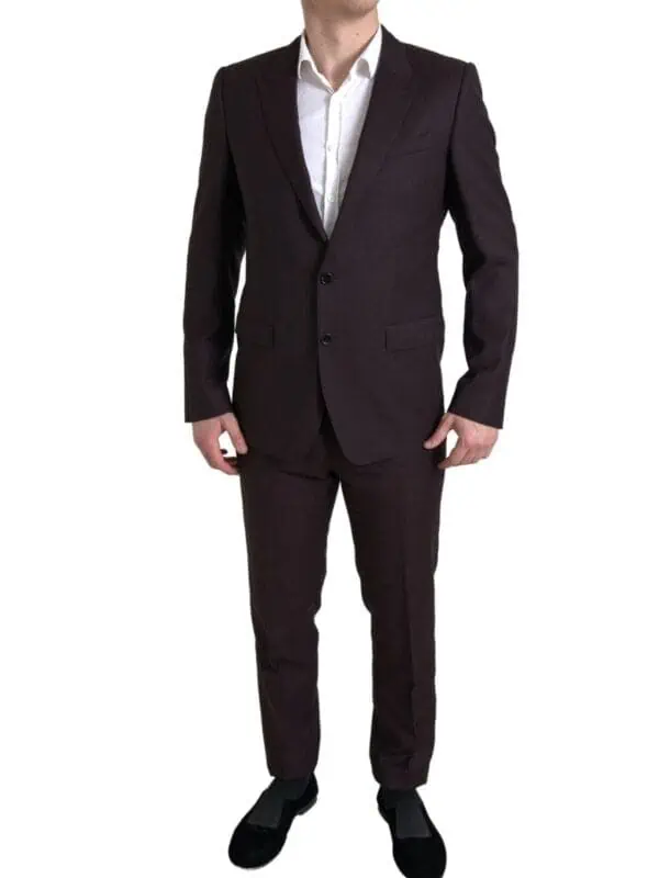 Dolce & Gabbana Maroon 2 Piece Single Breasted MARTINI Suit