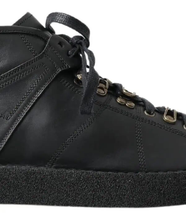 Dolce & Gabbana Black Leather Slip on Stretch Boots