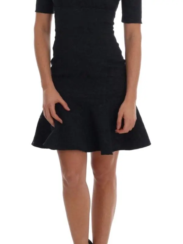 Dolce & Gabbana Black Blue Flare Mini Dress