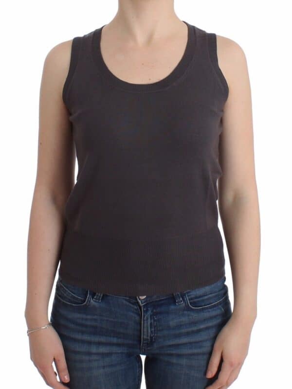John Galliano Brown knit tank top