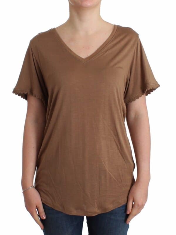 John Galliano Brown shortsleeved top