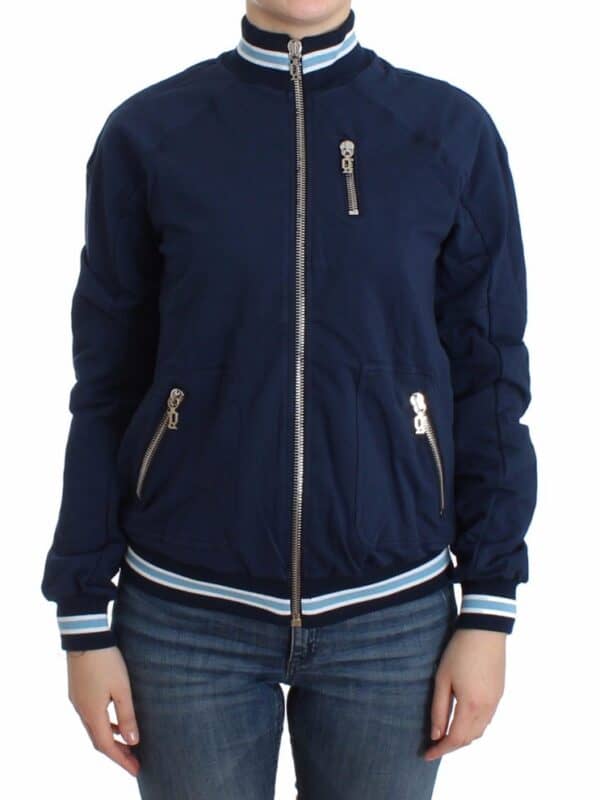 John Galliano Blue zip cotton cardigan