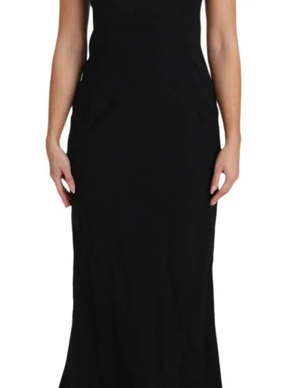 Dolce & Gabbana Black Stretch Fit Flare Gown Maxi