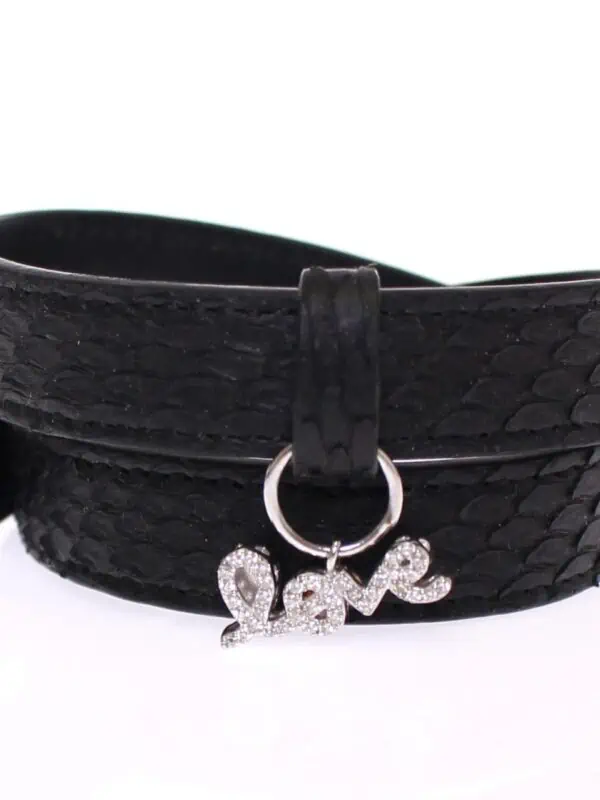 Nialaya Snakeskin CZ LOVE 925 Silver Bracelet