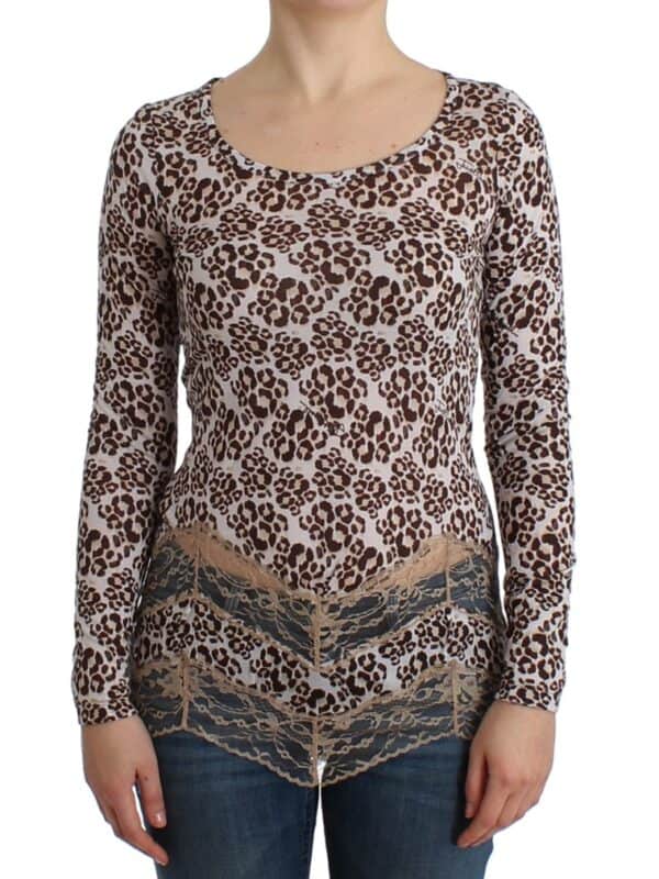 Cavalli Brown longsleeved lace top