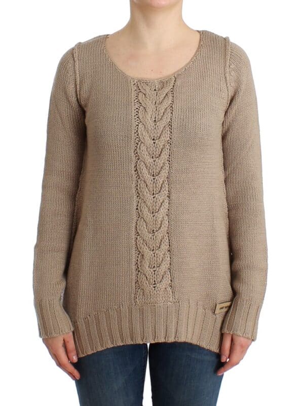 Cavalli Beige knitted wool sweater