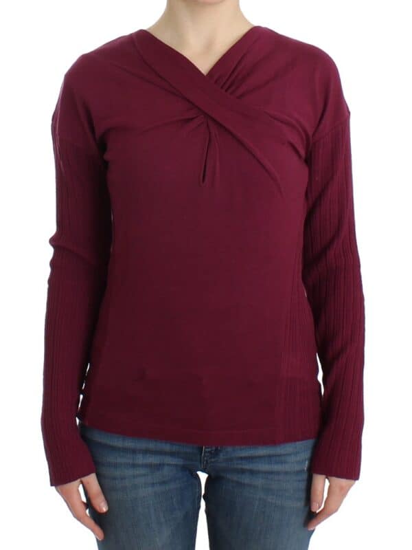 Cavalli Purple knitted wool sweater