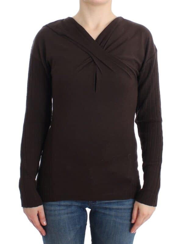 Cavalli Brown knitted wool sweater