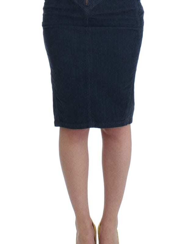 Cavalli Blue corduroy pencil skirt