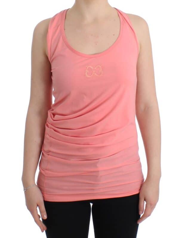 Cavalli Pink cotton tank top