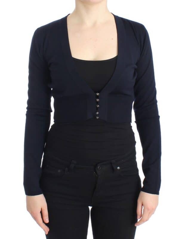 Cavalli Blue cropped wool cardigan