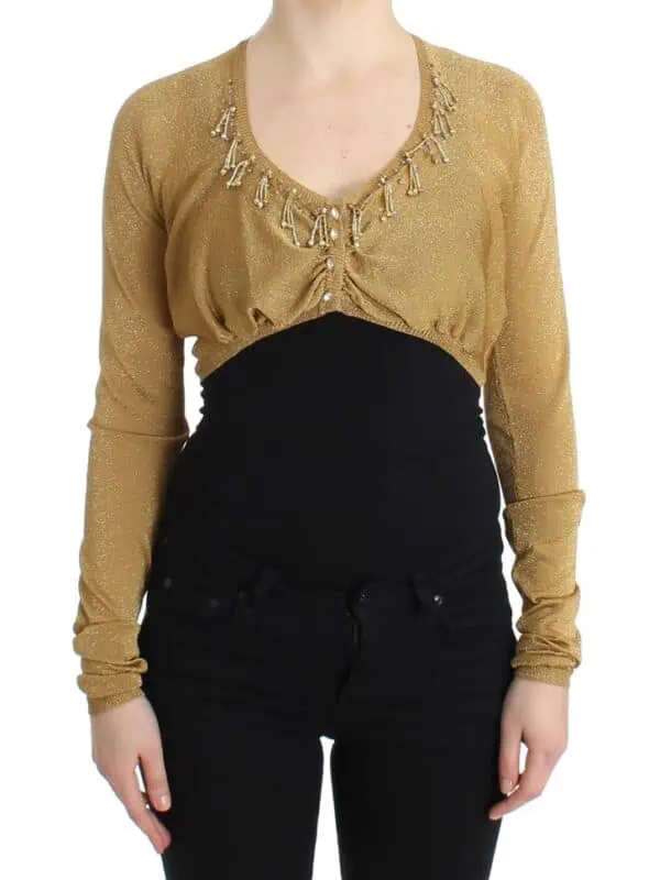 Cavalli Gold embellished gold shrug