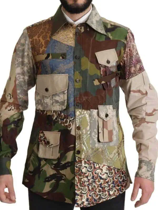 Dolce & Gabbana Multicolor Button Down Patchwork Shirt